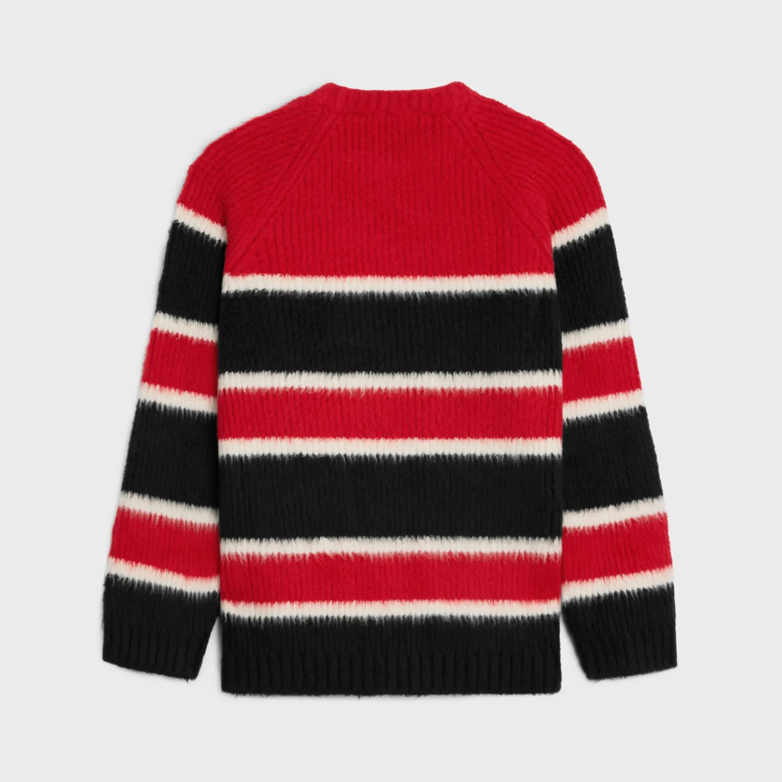 Outlet oversized crew neck sweater in brushed striped cotton Knitwear