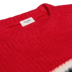 Outlet oversized crew neck sweater in brushed striped cotton Knitwear