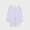 Outlet oversized shirt in striped chambray cotton Women Shirts And Tops