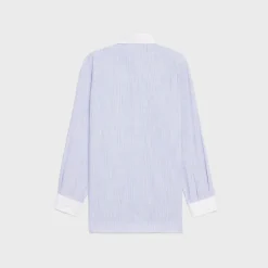 Outlet oversized shirt in striped chambray cotton Women Shirts And Tops