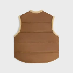 Fashion oversized sleeveless jacket in curly lambskin Women Jackets | Leather And Shearling
