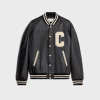 Clearance oversized teddy jacket in calfskin Leather