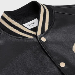 Clearance oversized teddy jacket in calfskin Leather