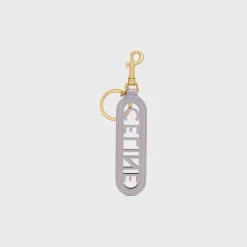 Online PERFORATED KEYRING CHARM in SMOOTH CALFSKIN with Gold FInishing Women Categories·Straps And Accessories