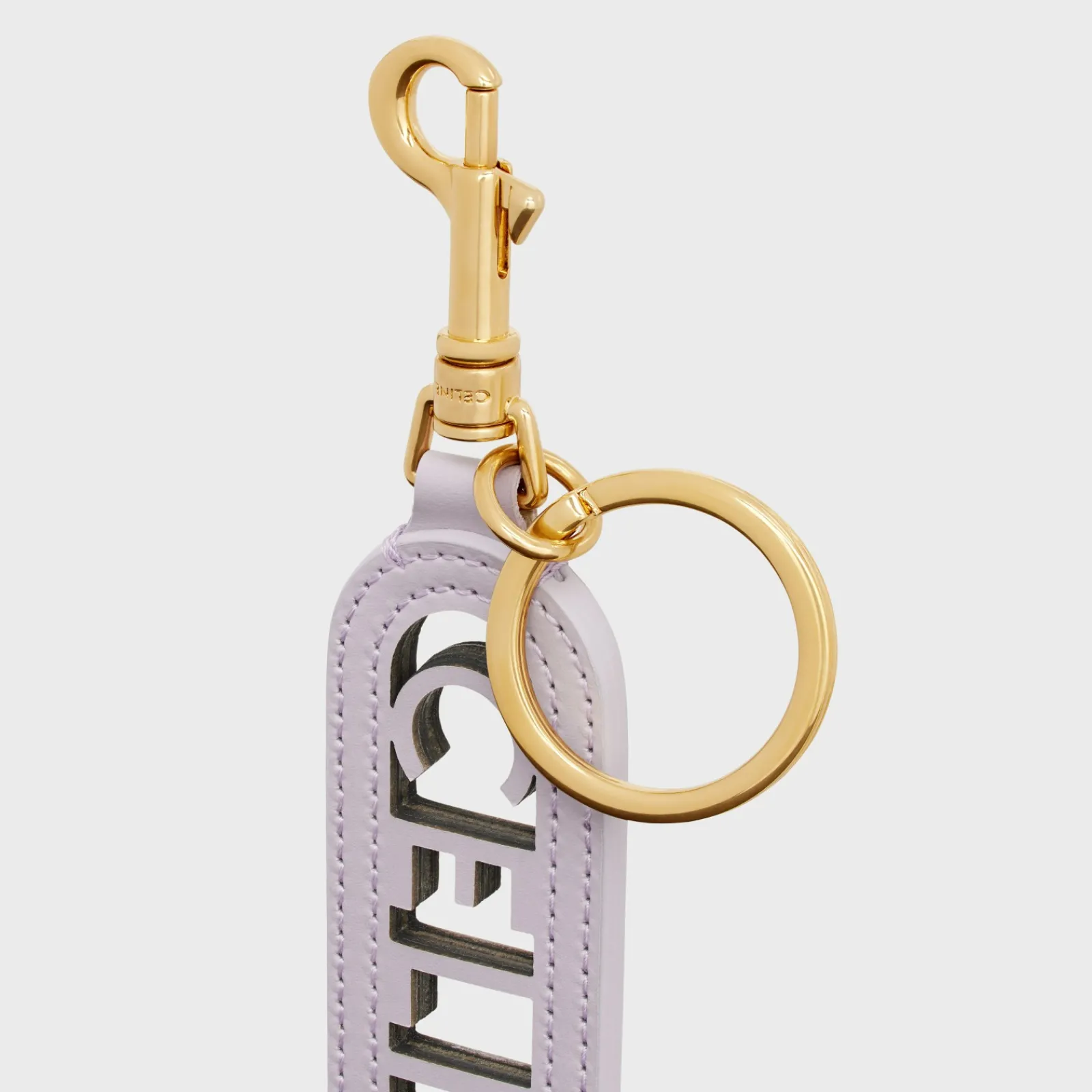 Online PERFORATED KEYRING CHARM in SMOOTH CALFSKIN with Gold FInishing Women Categories·Straps And Accessories