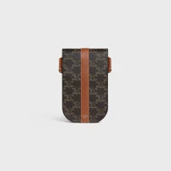 Discount Phone Pouch in Triomphe Canvas and Calfskin Triomphe Canvas | Categories·Ech Accessories