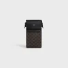 Fashion PHONE POUCH WITH FLAP in Triomphe Canvas and Lambskin Triomphe Canvas | Categories·Ech Accessories