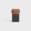 Discount PHONE POUCH WITH FLAP in Triomphe Canvas and Lambskin Women Triomphe Canvas | Categories·Pouches And Tech Accessories