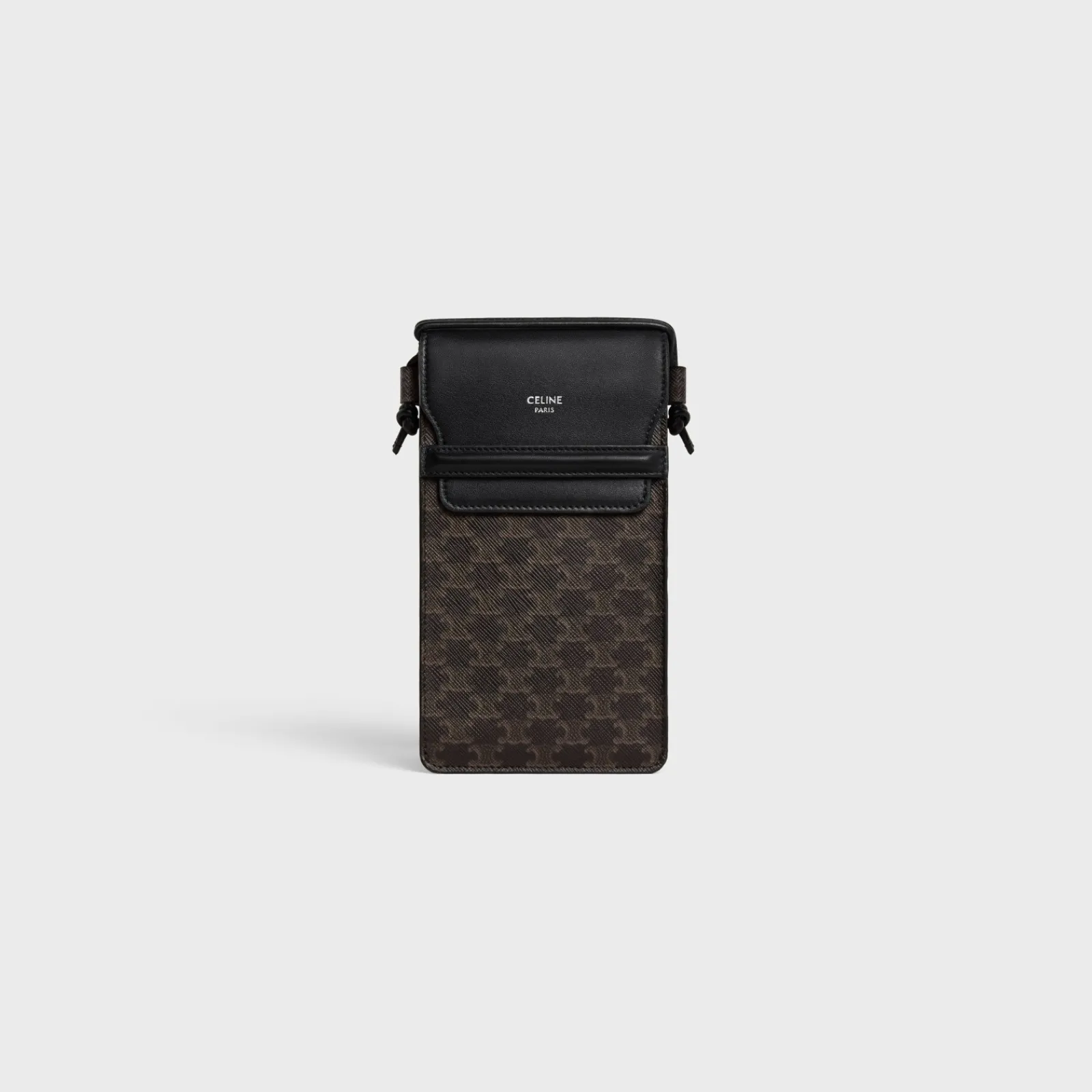 Fashion PHONE POUCH WITH FLAP in Triomphe Canvas and Lambskin Triomphe Canvas | Categories·Ech Accessories