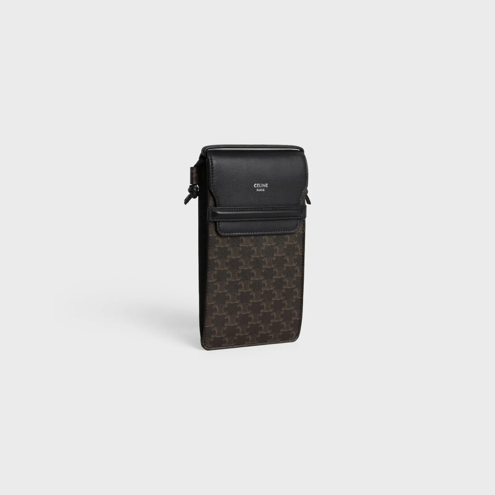 Fashion PHONE POUCH WITH FLAP in Triomphe Canvas and Lambskin Triomphe Canvas | Categories·Ech Accessories