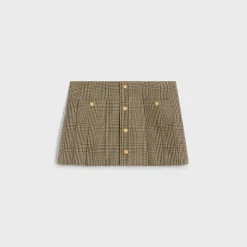 Online pleated bandeau mini skirt in linen and wool Women Dresses And Skirts