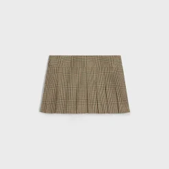 Online pleated bandeau mini skirt in linen and wool Women Dresses And Skirts