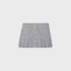 Discount pleated mini skirt in striped cotton Women Dresses And Skirts
