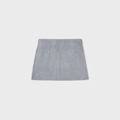 Discount pleated mini skirt in striped cotton Women Dresses And Skirts