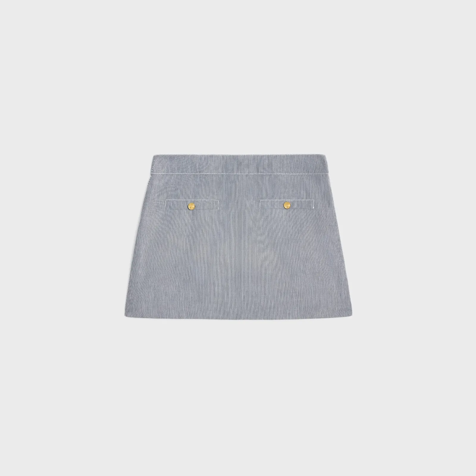 Discount pleated mini skirt in striped cotton Women Dresses And Skirts