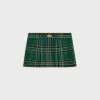 Online pleated mini skirt in tartan wool Women Dresses And Skirts