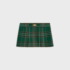 Online pleated mini skirt in tartan wool Women Dresses And Skirts
