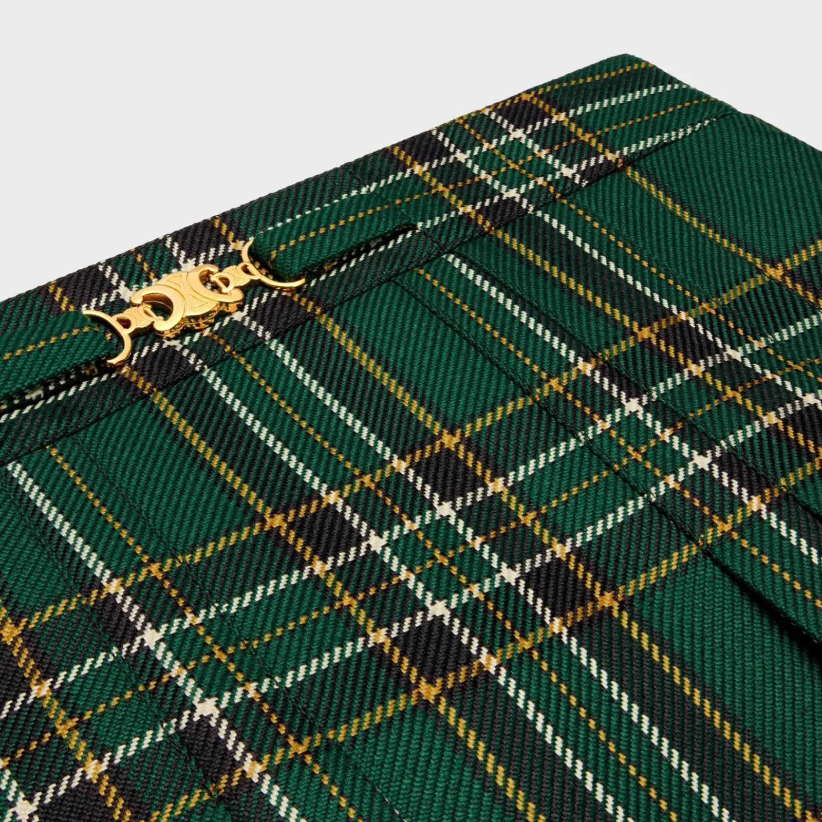 Online pleated mini skirt in tartan wool Women Dresses And Skirts