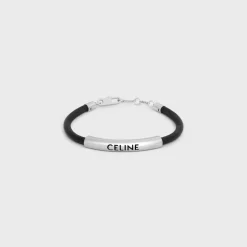 Hot Plein Soleil Bracelet in Calfskin and Brass with Rhodium Finish Bracelets & Rings