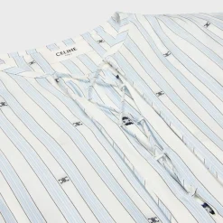 Hot romy blouse in striped silk Women Shirts And Tops