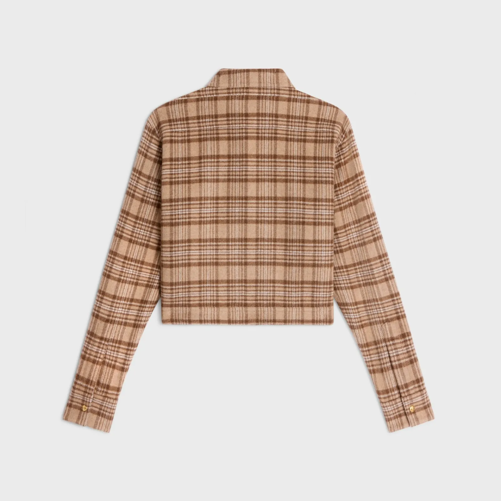 New romy cropped shirt in checked cashmere Women Shirts And Tops