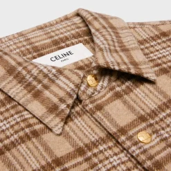 New romy cropped shirt in checked cashmere Women Shirts And Tops