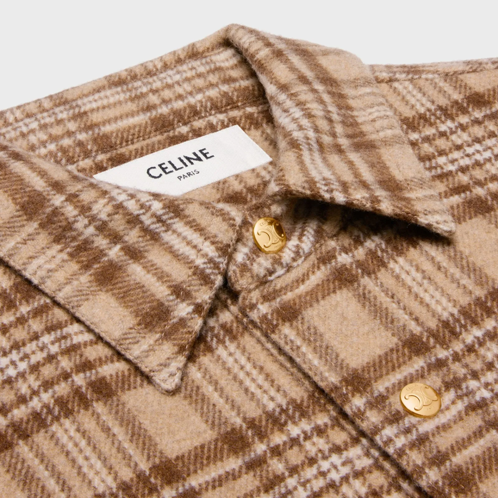 New romy cropped shirt in checked cashmere Women Shirts And Tops