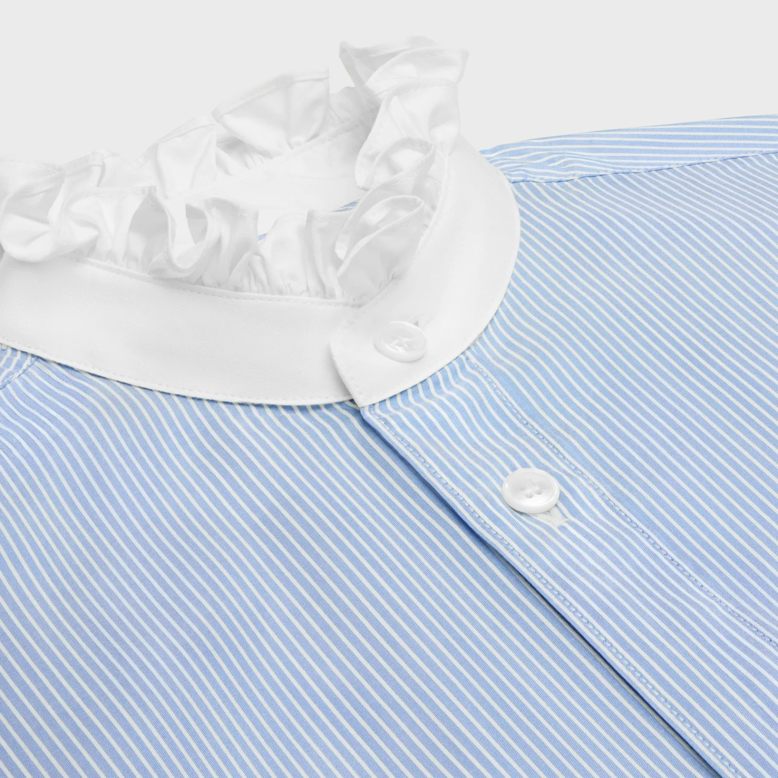 New Romy frilled shirt in striped silk Women Shirts And Tops