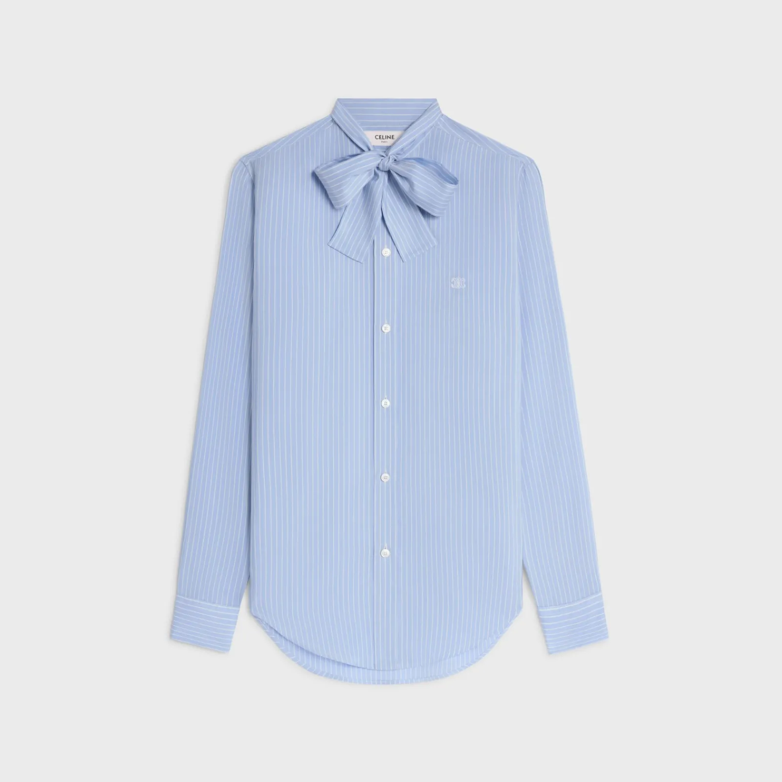Hot romy lavallière shirt in striped silk Women Shirts And Tops