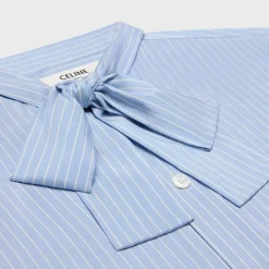 Hot romy lavallière shirt in striped silk Women Shirts And Tops