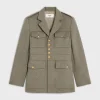 Outlet saharienne jacket in diagonal cashmere Women Jackets