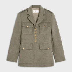 Outlet saharienne jacket in diagonal cashmere Women Jackets