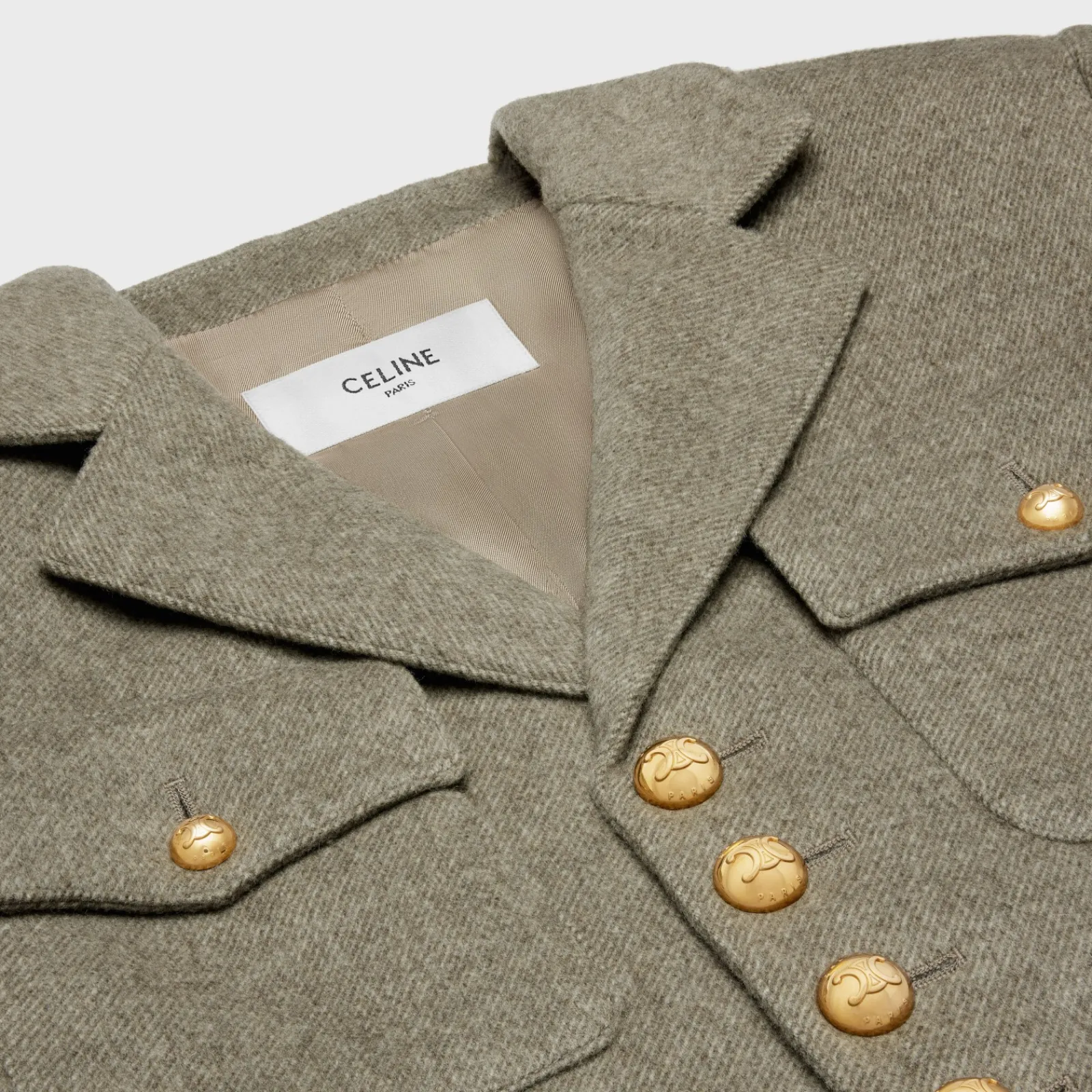 Outlet saharienne jacket in diagonal cashmere Women Jackets