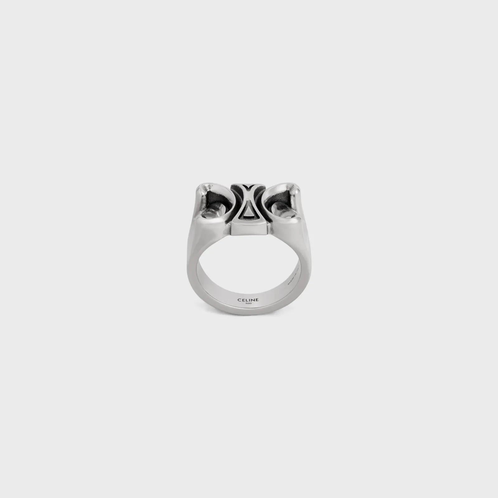 Online San Onofre Chunky Triomphe Ring in Brass with Rhodium Finish Bracelets & Rings