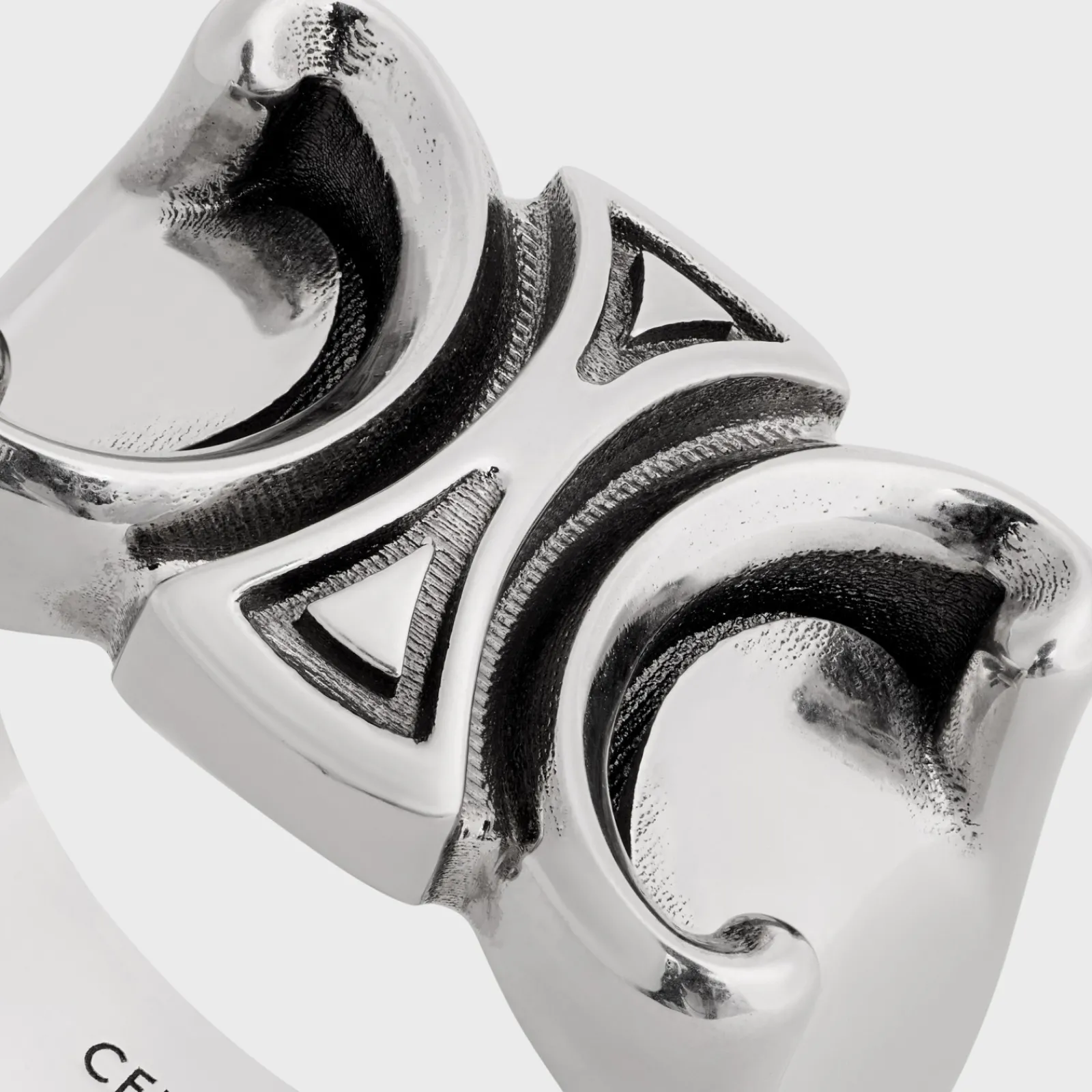 Online San Onofre Chunky Triomphe Ring in Brass with Rhodium Finish Bracelets & Rings