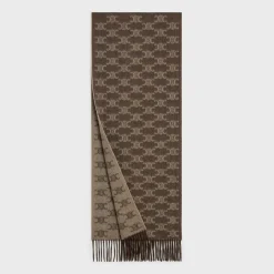 New scarf in monogram cashmere Women Beanies And Scarves