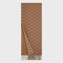 Clearance scarf in monogram cashmere Women Beanies And Scarves