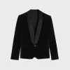 New short tux jacket in cotton velvet Women Jackets