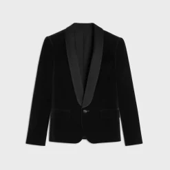 New short tux jacket in cotton velvet Women Jackets