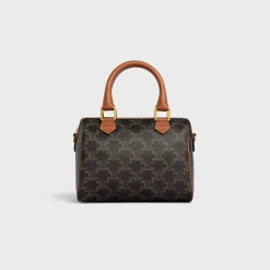 Online SMALL BOSTON in Triomphe Canvas and calfskin Women Triomphe Canvas | More Lines·Cuir Triomphe
