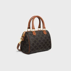 Online SMALL BOSTON in Triomphe Canvas and calfskin Women Triomphe Canvas | More Lines·Cuir Triomphe