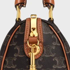 Online SMALL BOSTON in Triomphe Canvas and calfskin Women Triomphe Canvas | More Lines·Cuir Triomphe