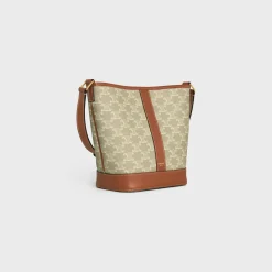 Best Small Bucket in Triomphe Canvas and calfskin Women Triomphe Canvas | Categories·Cross-Body Bags
