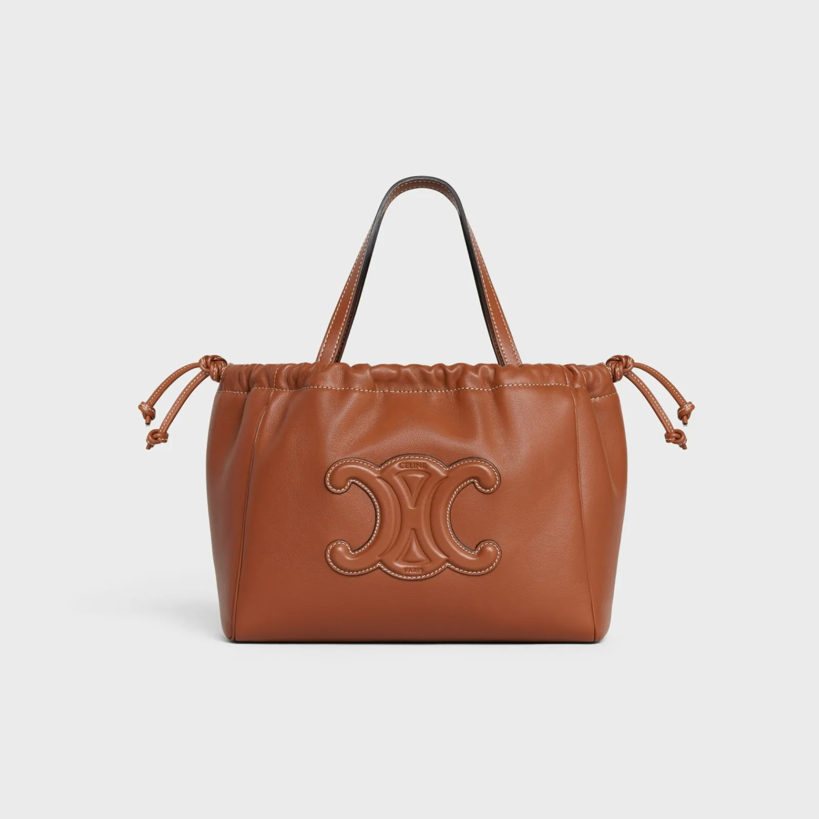 Online SMALL CABAS DRAWSTRING CUIR TRIOMPHE in Smooth Calfskin Women More Lines·Cuir Triomphe | Categories·Hobo And Tote Bags
