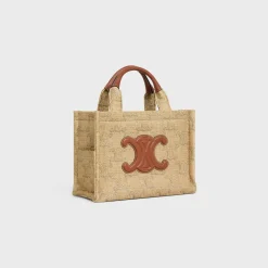 Outlet small cabas thais in raffia effect textile with triomphe jacquard Women More Lines·Classic Panier | More Lines·Other Lines