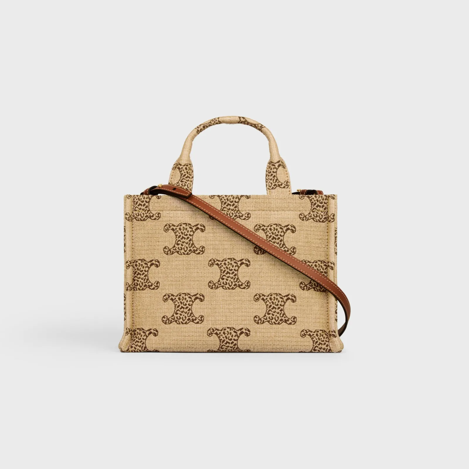 Best small cabas thais in RAFFIA EFFECT TEXTILE WITH LEOPARD TRIOMPHE Women More Lines·Classic Panier | More Lines·Other Lines