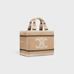 Outlet small cabas thais in STRIPED TEXTILE WITH TRIOMPHE Women More Lines·Classic Panier | More Lines·Other Lines