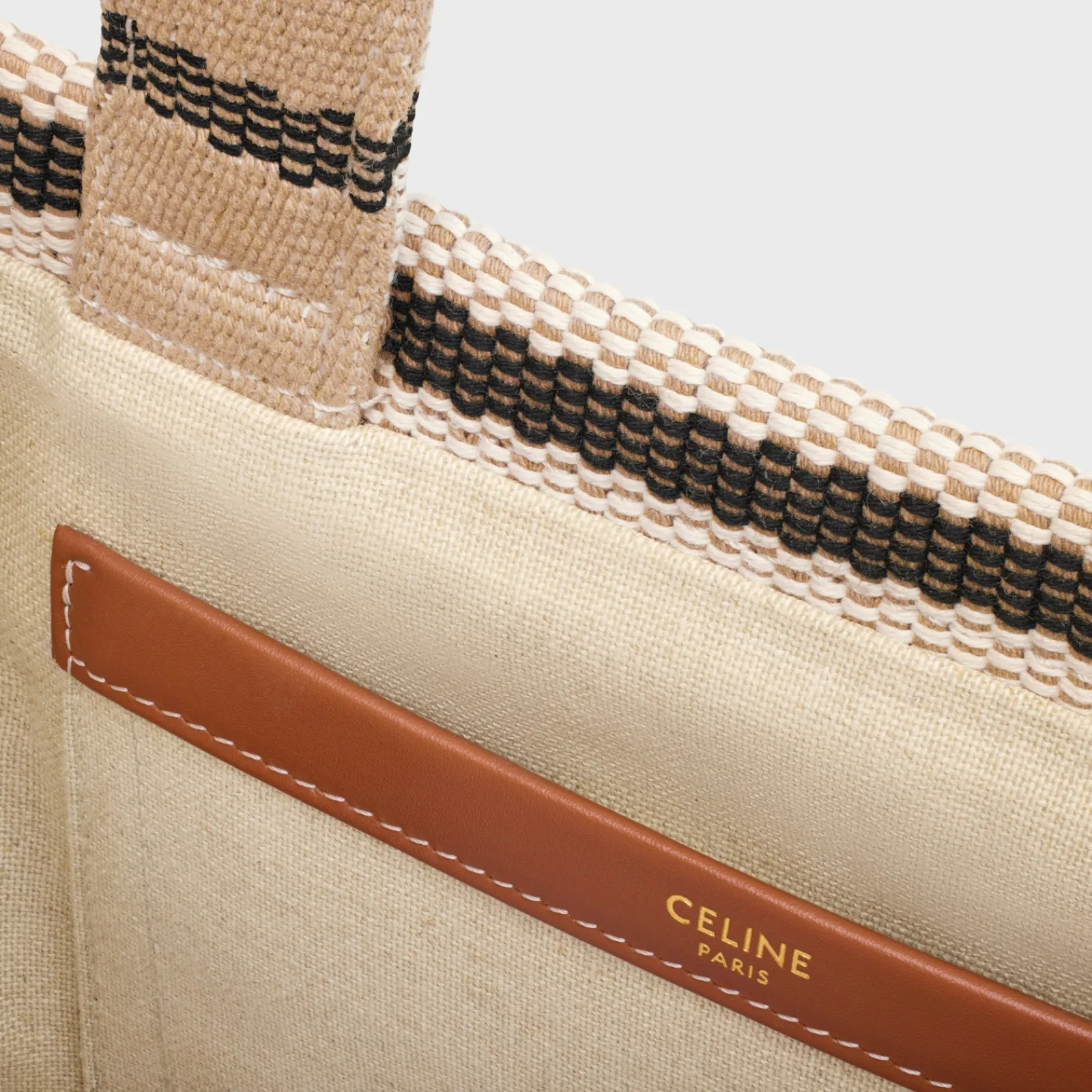Outlet small cabas thais in STRIPED TEXTILE WITH TRIOMPHE Women More Lines·Classic Panier | More Lines·Other Lines