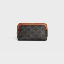 Best SMALL COSMETIC POUCH IN TRIOMPHE CANVAS AND CALFSKIN Beauty Accessories | Travel