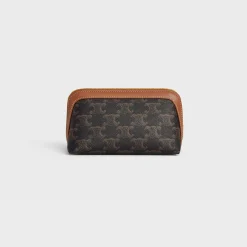 Best SMALL COSMETIC POUCH IN TRIOMPHE CANVAS AND CALFSKIN Beauty Accessories | Travel